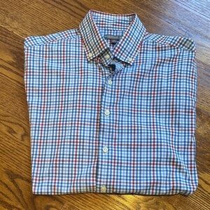 Peter Millar Blue and Red Plaid Shirt